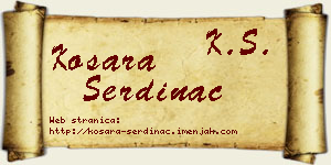 Kosara Serdinac vizit kartica
